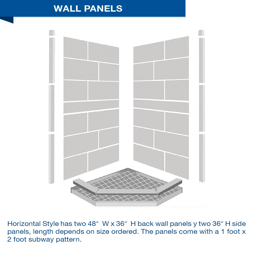 Neo-Angle Wet Cement Sistine Stone & Subway Stone Accent ("DIY Shower Remodel Kit")