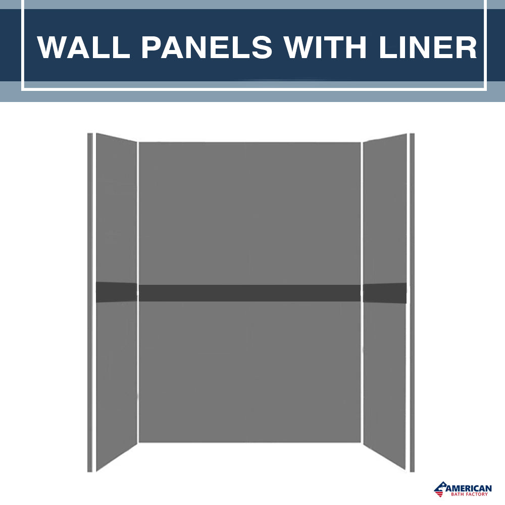60" Alcove Carrara Medici Marble & Diamond Stone Accent ("DIY Shower Remodel Kit")