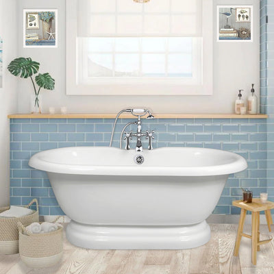 Pedestal Double Ended Bathtub (Includes Faucet and Drain)
