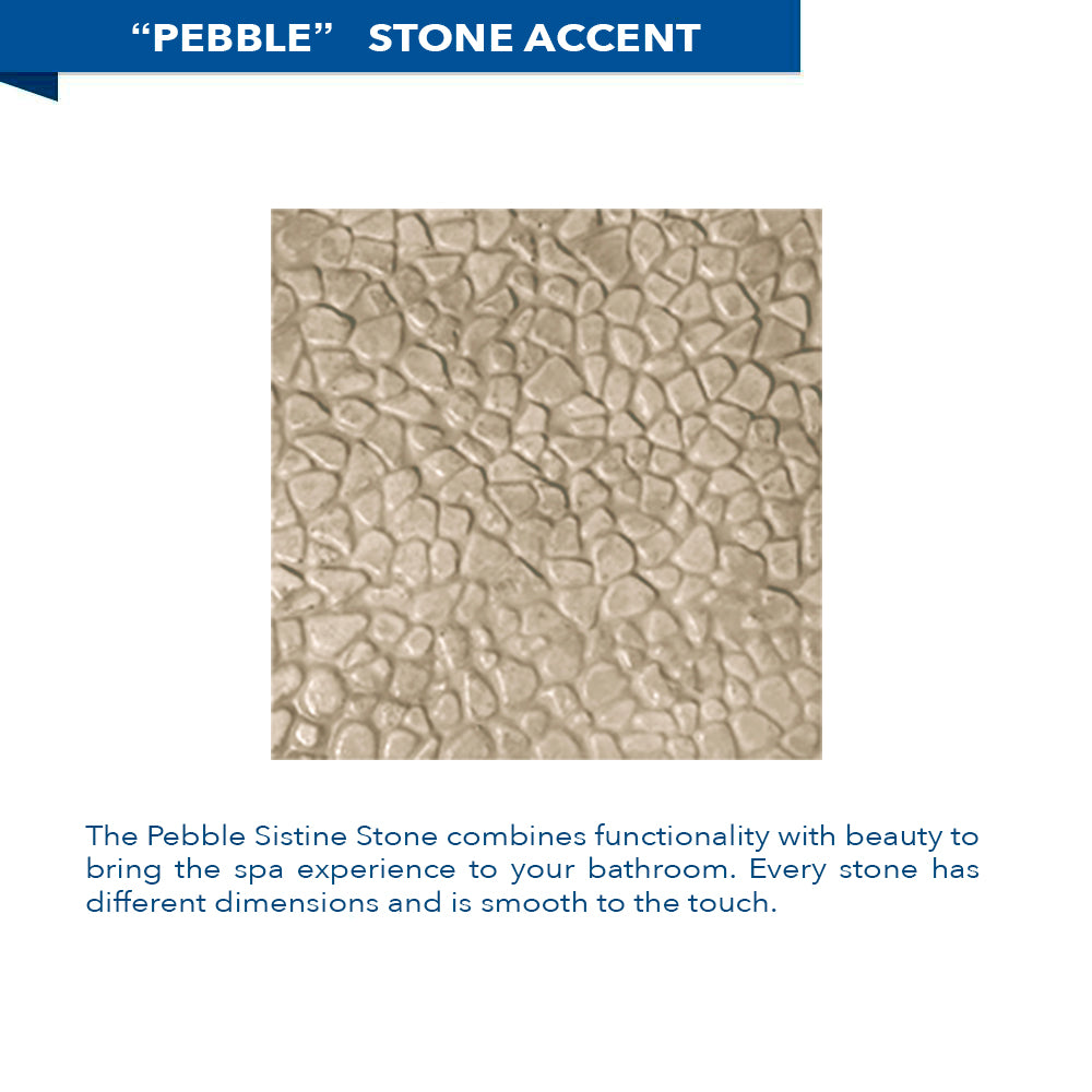 Pebble Desert Sand 60" Alcove Stone Shower Kit
