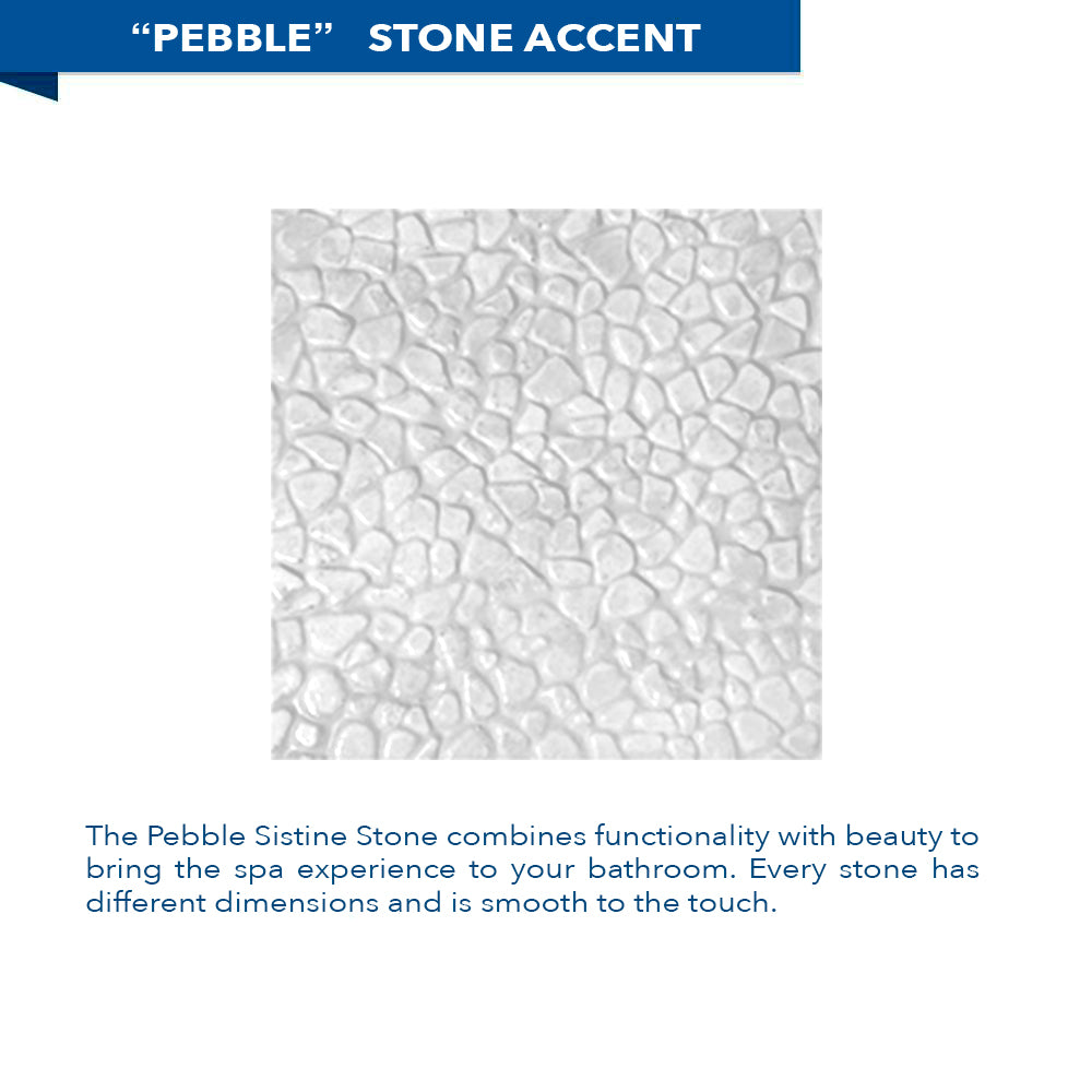 Corner Natural Buff Sistine Stone & Pebble Stone Accent Shower Remodel Kit